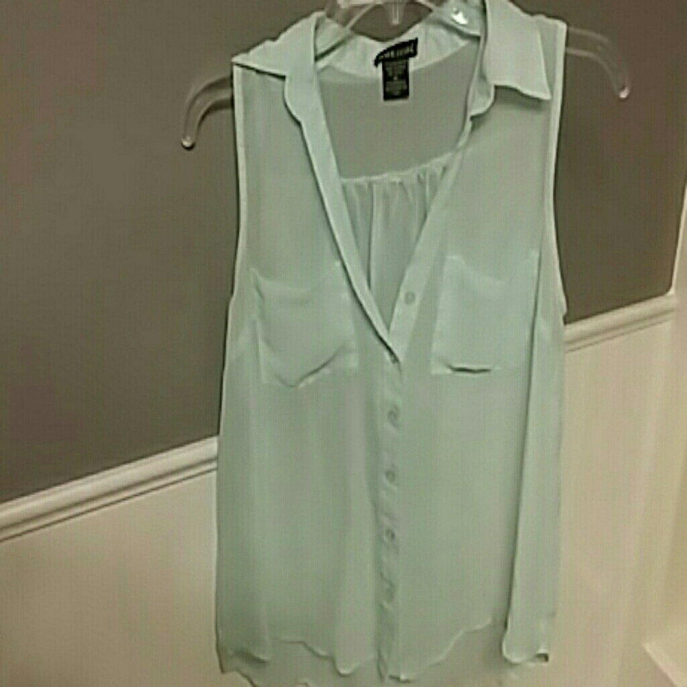 Light blue button up top